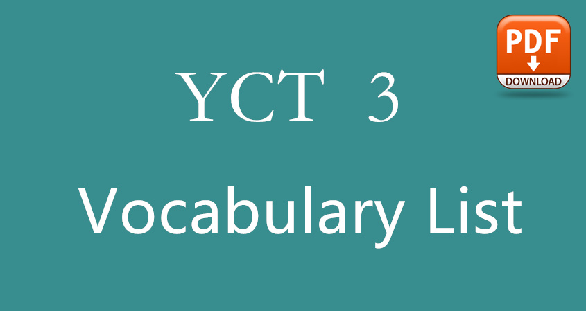 YCT 3 Vocabulary List